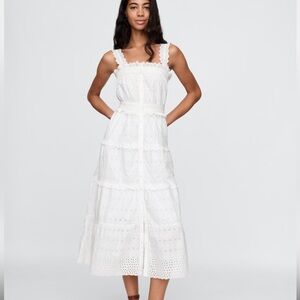 GAP x Doen White Eyelet Midi Dress